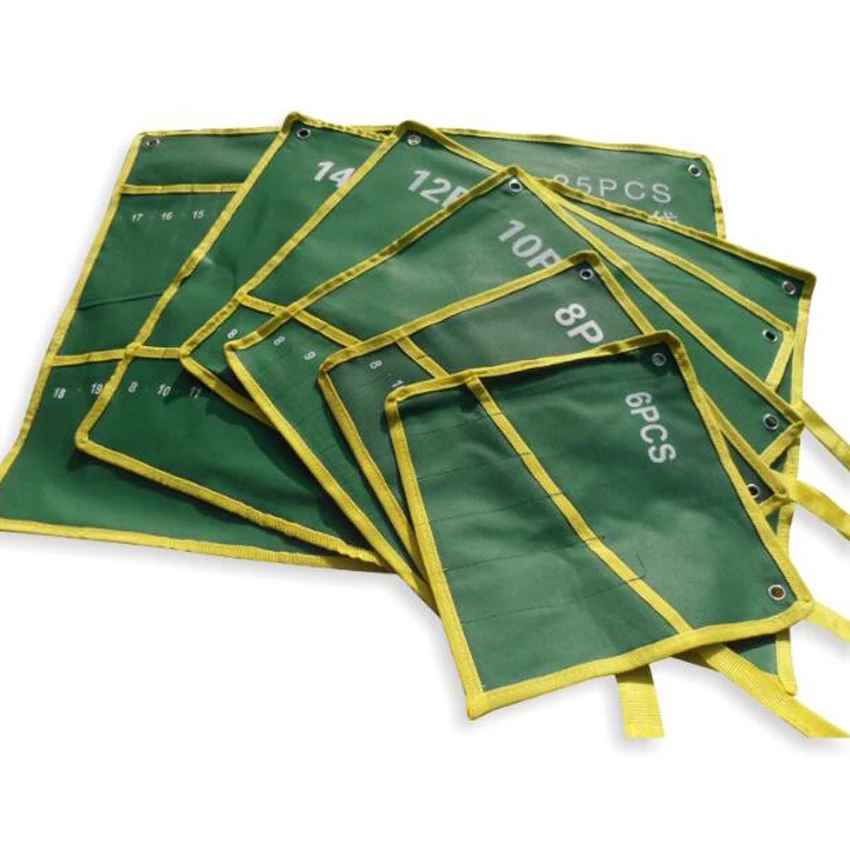 Hot sale Durable 6/8/10/12/14/25 Pockets Canvas Spanner Wrench Bag