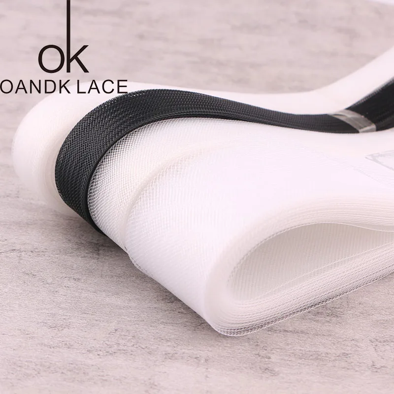 

1 yards 2.2CM-4.2CM white, black polyester plain flat net elastic net ribbon.