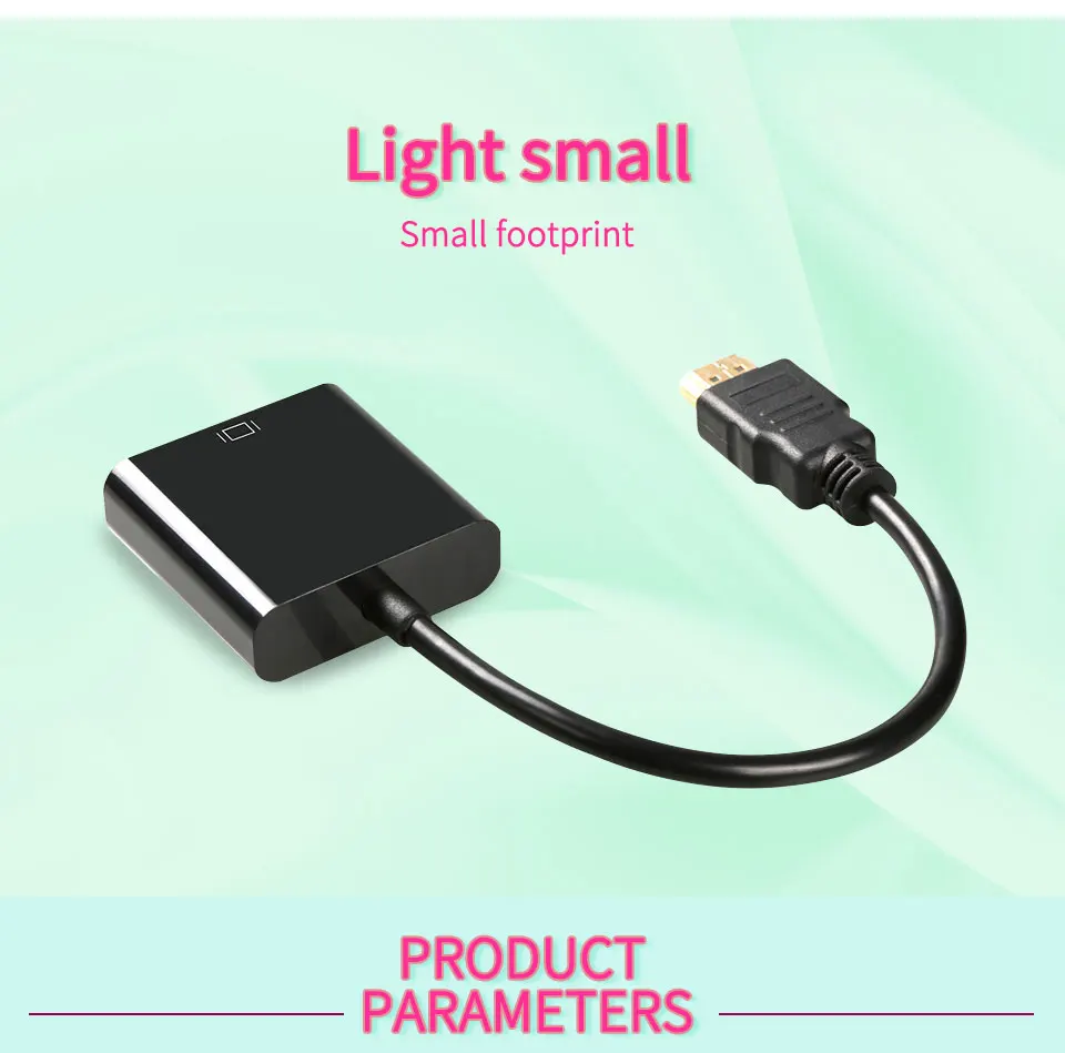 HDMI to VGA Adapter HDMI Male to VGA Female Video Converter 1080P Digital to Analog Audio for PC Laptop DVD HDTV PS4 (3)