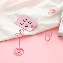 10 шт./компл. Memo имя держатель для карт с рисунком Фламинго Птица в форме фото держатель выставочная витрина место зажимы для бумаги, для меню, держатели для вечерние