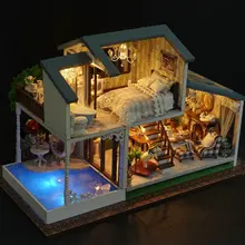 Diy большой кукольный дом Миниатюрный дом Лондонский домик 3D Деревянный кукольный домик с музыкальной моделью строительные игрушки девочка подарок на день рождения Каса