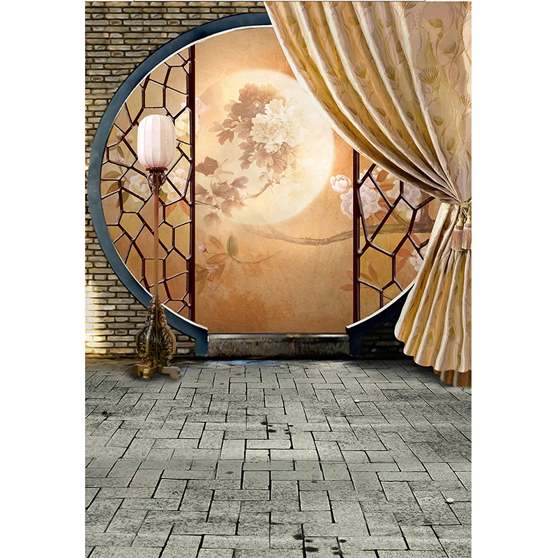 

WHISM Stylish Chinese Style Photography Background Cloth 5x3/7ft Festive Joyous Family Photo Background Cloth for Photo Studio