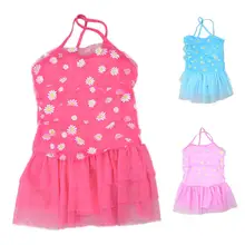 Модное милое детское кружевное платье с цветочным узором для девочек, купальник, женский купальник, купальный костюм