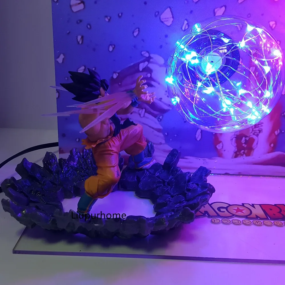 Dragon Ball лампы Goku kamehameha против Вегета galick Gun Светодиодные ночные огни Lampara Dragon Ball Z игрушечные фигурки из игры Dragon Ball DBZ(“ночной Светильник