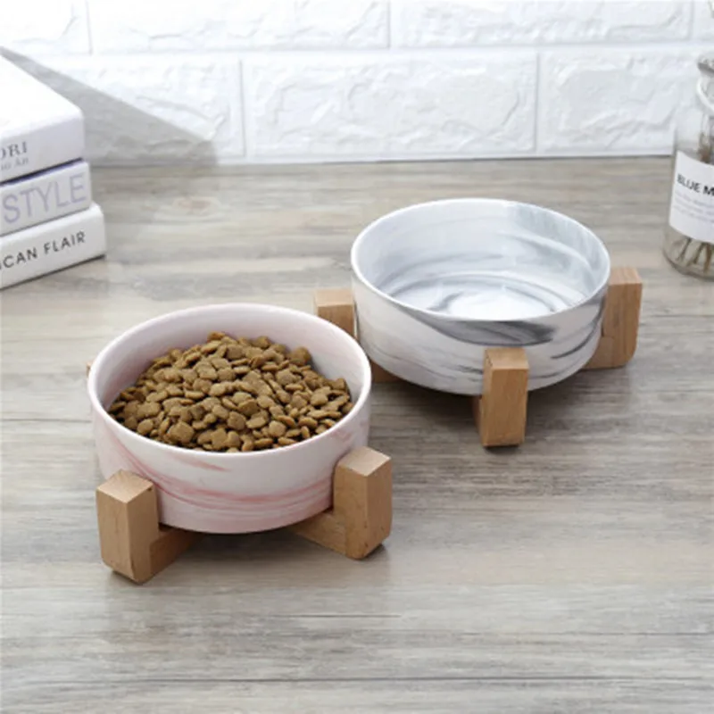 

Dry Ceramic Pet Bowl Canister Food Water & Treats for Dogs & Cats More Comfortable Eating for Kitten and Puppy Durable 23JunO4