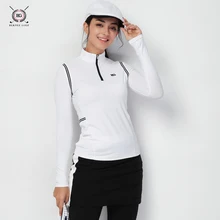 Спортивные рубашки для женщин, водолазка, топ, Женская куртка, быстросохнущая рубашка для гольфа с длинными рукавами, осенне-зимняя женская одежда 18055