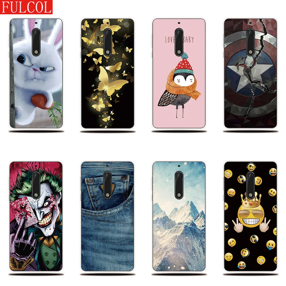 Phone case For Nokia 3 5 6 8 Soft Cover Rabbit Butterfly Printed Silicone Shell Funda 2.1 3.1 5.1 6.1 Plus Case |