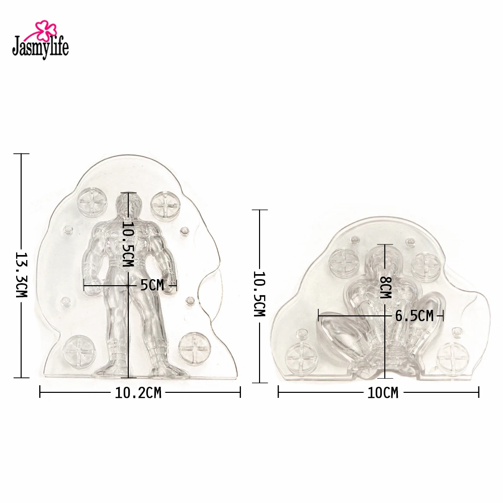 Ручной работы пластик 3D человек паук шоколадная Форма стерео человек паук торт форма для конфет, желе выпечки Кондитерские украшения инструменты