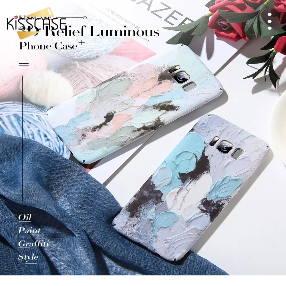Чехол KISSCASE с масляной краской для Xiaomi Pocophone F1 Mi 9 8 A1 A2 3D рельефный Жесткий ПК чехол