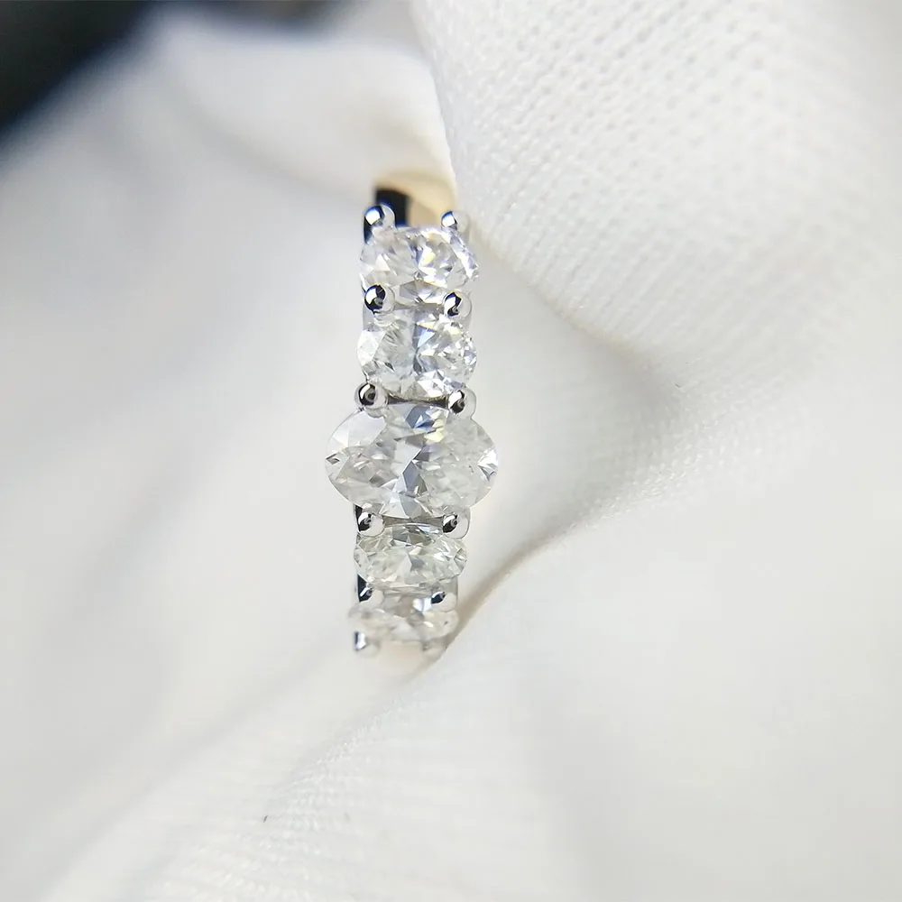 Обручальное кольцо из желтого золота и белого CTW 5 шт.|yellow gold diamond|wedding band ringwedding diamond