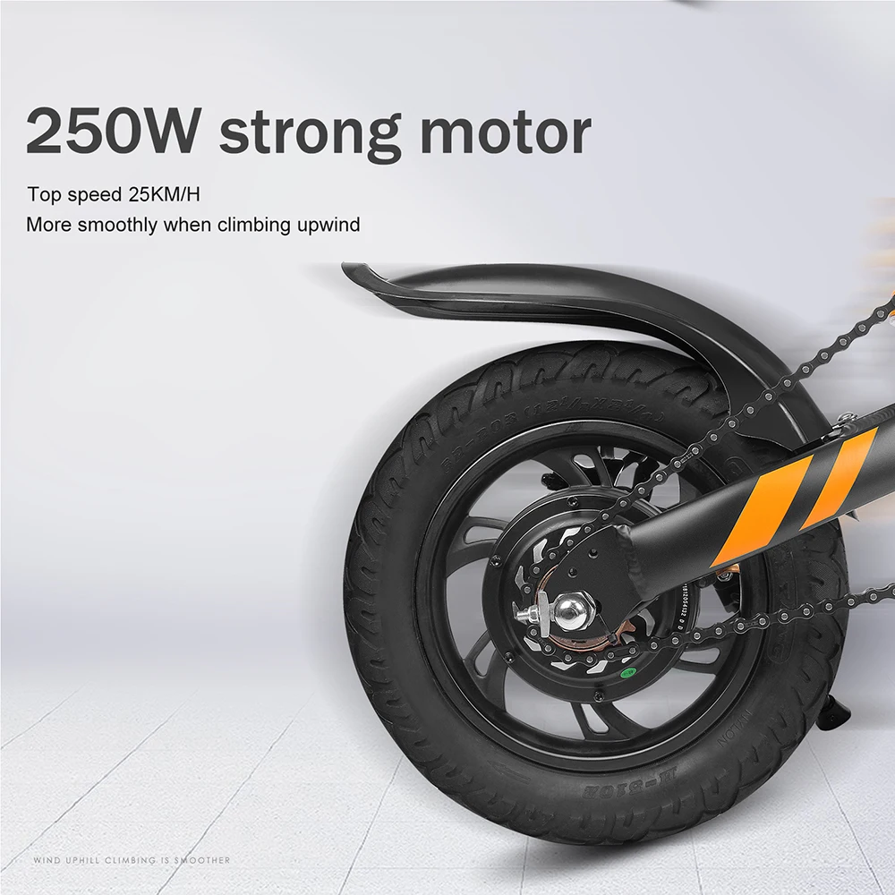 Perfect USA Warehouse 12 Inch Folding Power Assist Eletric Bicycle E-Bike 250W Motor Brakes Foldable Electric Bike Outdoor Sports 13