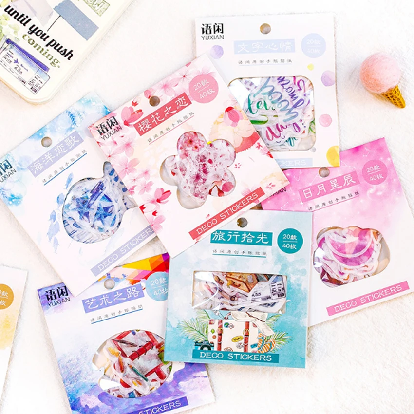 40 шт./лот красочные элегантные шикарные бумажные наклейки подарок DIY Kawaii Скрапбукинг липкие пули журнал наклейки для дневника стикер