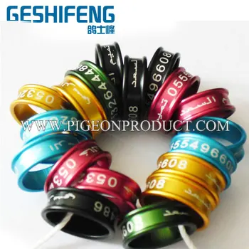 

big aluminum pigeon ring bands for 2014 18mm-28mm available with arabic name and phone