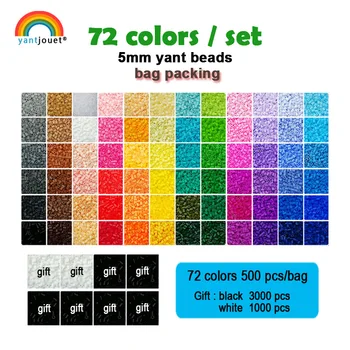 

Yantjouet 5mm Yant Beads 72color/set Black White for Kid Hama Perler Bead Diy Puzzles High Quality Handmade Gift children Toy