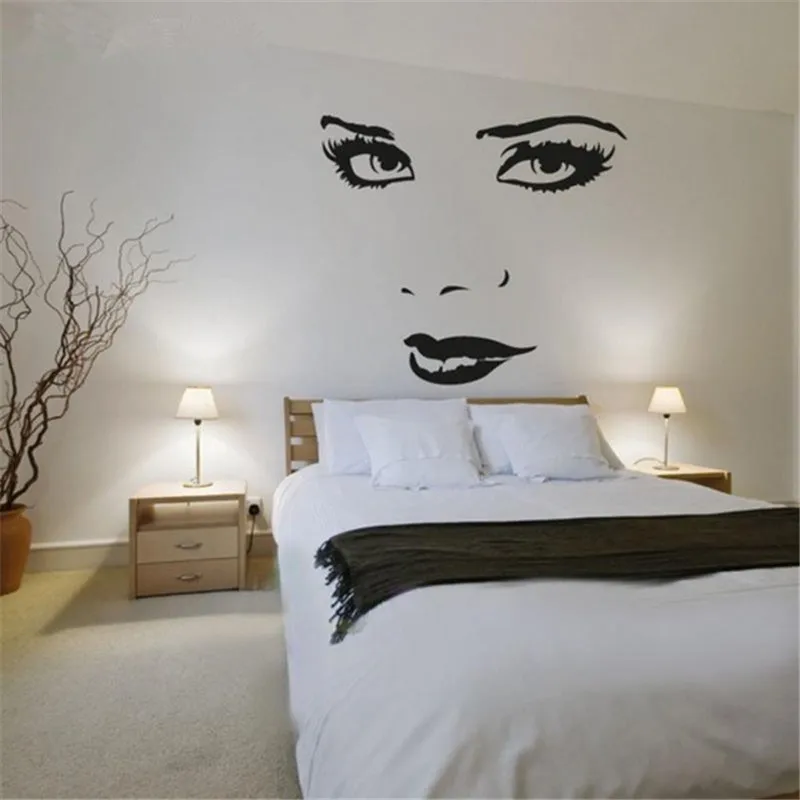 

Large Size Pretty Face Wall Art Stickers Wall Decals For Home Decoration