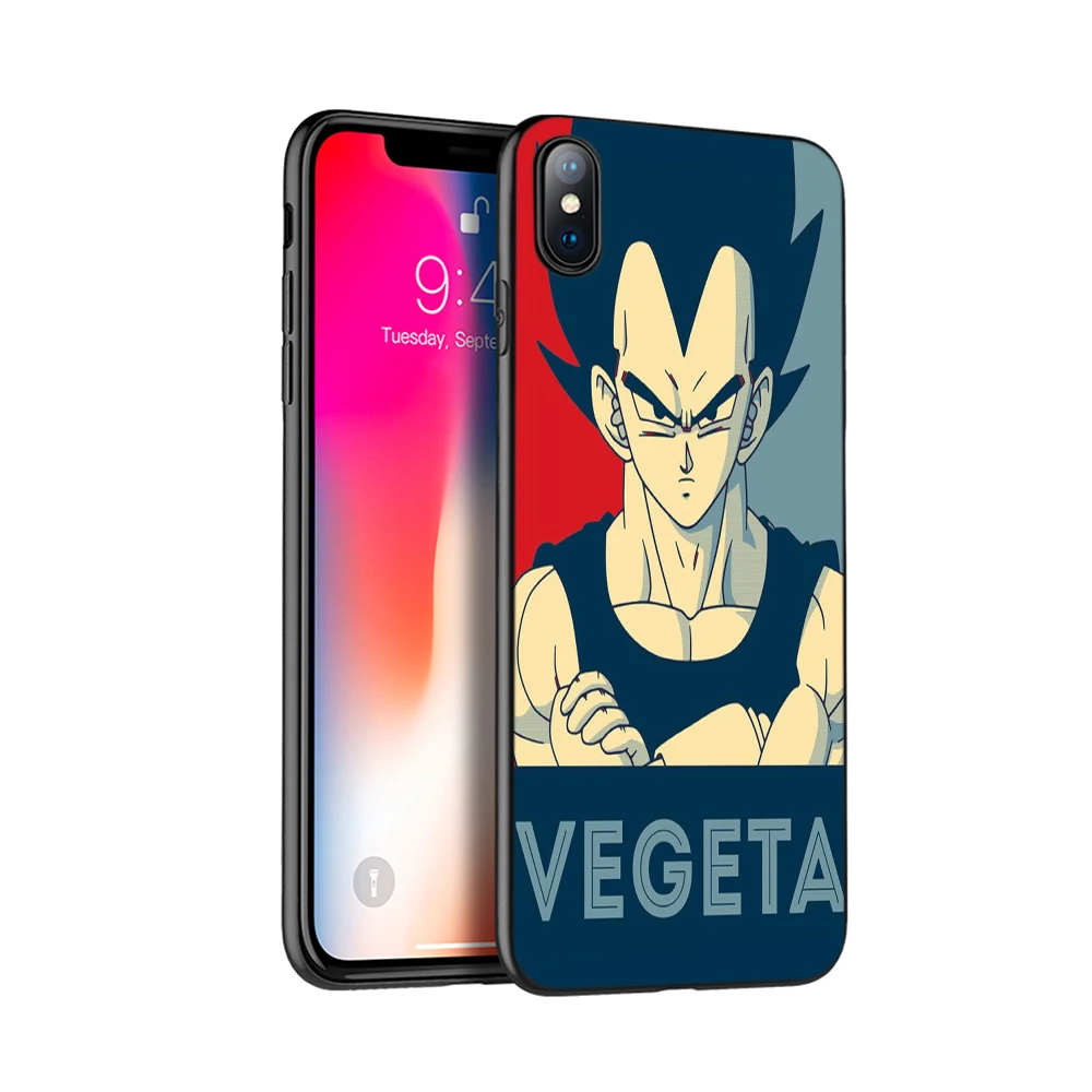 Черный ТПУ чехол для iphone 5 5s se 6 6s 7 8 plus x 10 силиконовый XR XS 11 pro MAX super vegeta saiyan|Бамперы| |