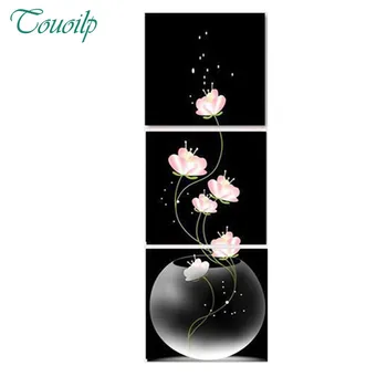 

3pcs/set 5D DIY Diamond Painting abstract Flower,black and white,Full Square Diamond Embroidery,Cross Stitch painting Home Decor