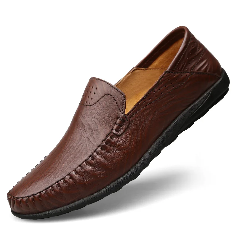 

WeiDeng Men Genuine Leather Women Business Shoes Work Slip On Office Draving Flat Comfortable High Quality Plus Size 37-45