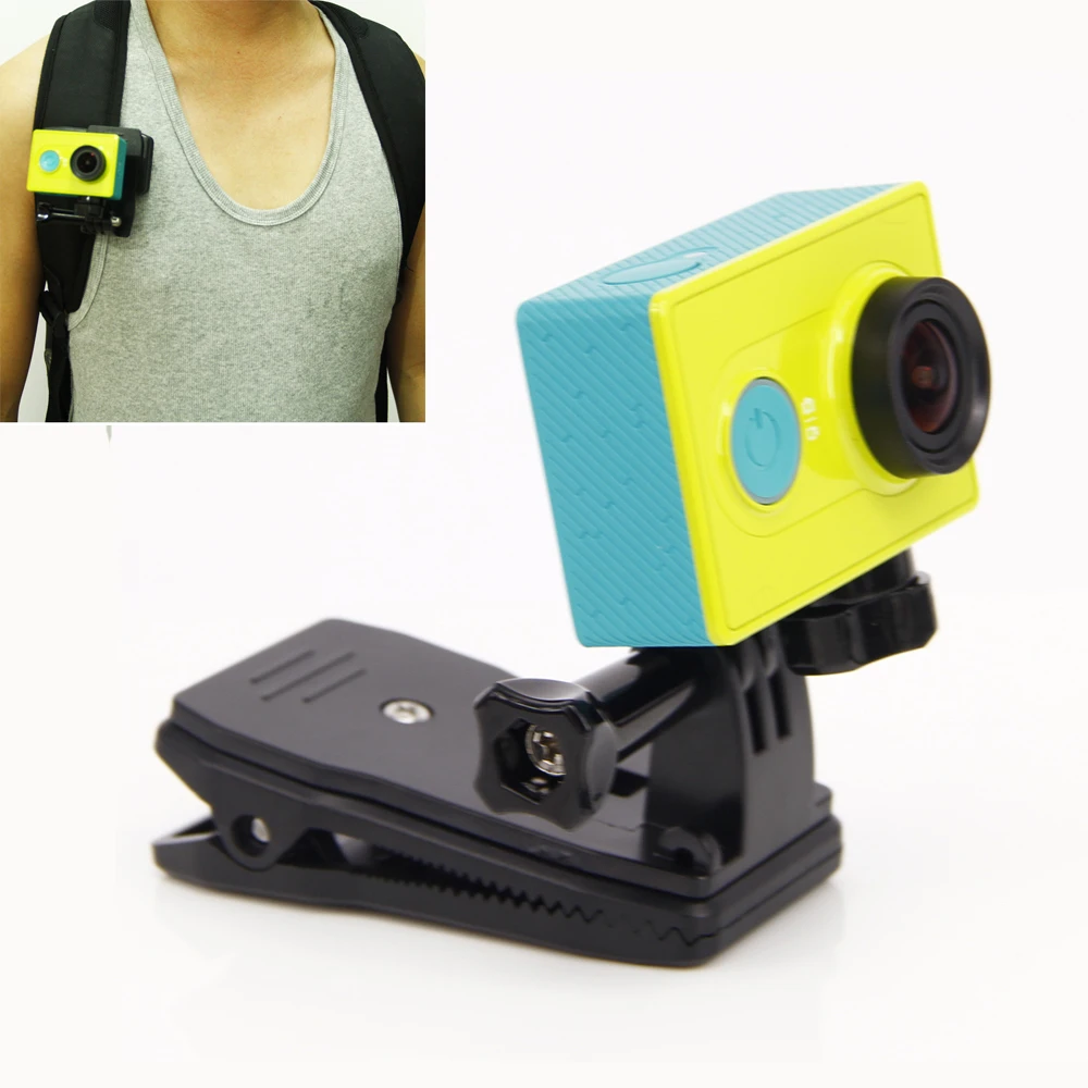 Buy Cheap bag Clip Mount Kit Fast Release 360 Rotating Clip Clamp Mount With Tripod Adapter Mount For Xiaomi yi Xiao Yi action cam