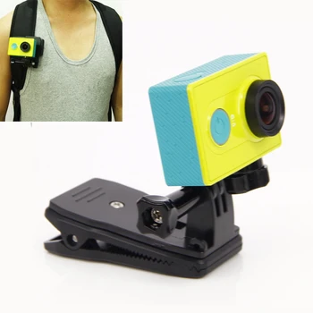 

bag Clip Mount Kit Fast Release 360 Rotating Clip Clamp Mount With Tripod Adapter Mount For Xiaomi Xiao Yi action cam