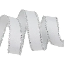5 ярдов/рулон) белая Серебряная окантованная корсажная лента, Подарочная Свадебная Рождественская лента