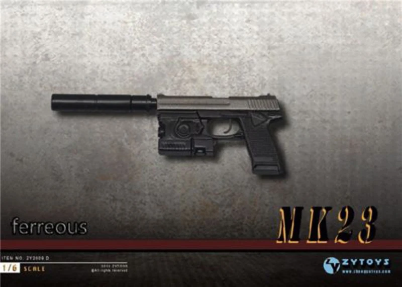 Масштаб 1:6 MK23 SOCOM ZY2009D пистолет оружие модель 1/6 Миниатюрная игрушка фигурка F 12