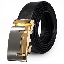 Мужской ремень с золотым металлическим черным кожаным ремнем для мужчин автоматический ремень 3,5 см широкая пряжка ремень PD-2086
