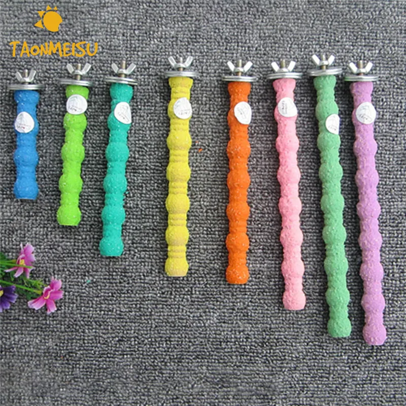 

Pet Bird Cage Stand Bar Parrot Frosted Standing Rod Teether Rod Bird Toys Colors Random Drop Shipping