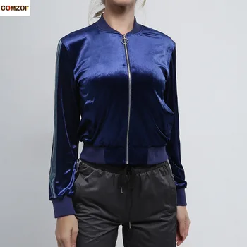 

High quality women velvet jacket long sleeve patchwork zipper vintage coats and jackets outerwear womens casual tops clothing