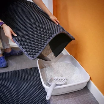 

Cat Litter Mat EVA Double-Layer Cat Litter Trapper Mats with Waterproof Bottom Layer Cat litter mat Cat scratching Mat