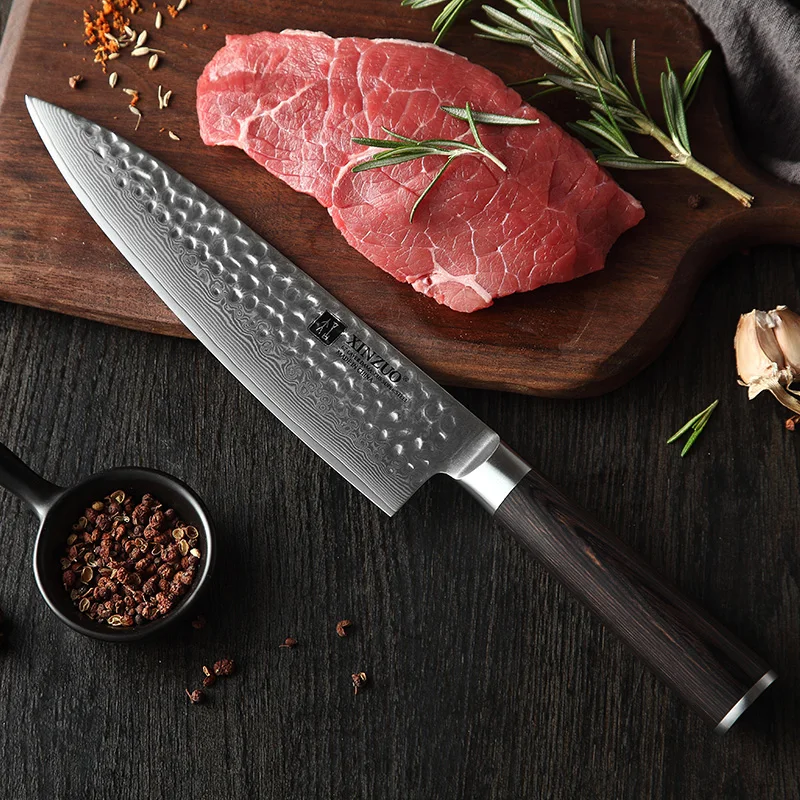  XINZUO 7 PCS Kitchen Knife Set Stainless Steel Blades Damascus VG10 Chef Knife Sets Santoku Utility - 32999440237