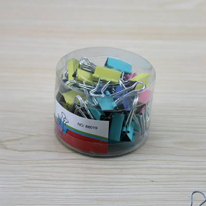 1 шт. 19 мм цветной металлический Binder скрепки для бумаги клип канцелярские принадлежности связывания поставки случайный цвет