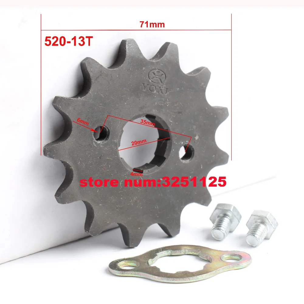 250ccc dirt pit bike atv quad buggy front chain sprocket 520 200cc motorcycle accessories part for zongshen loncin lifan kayo