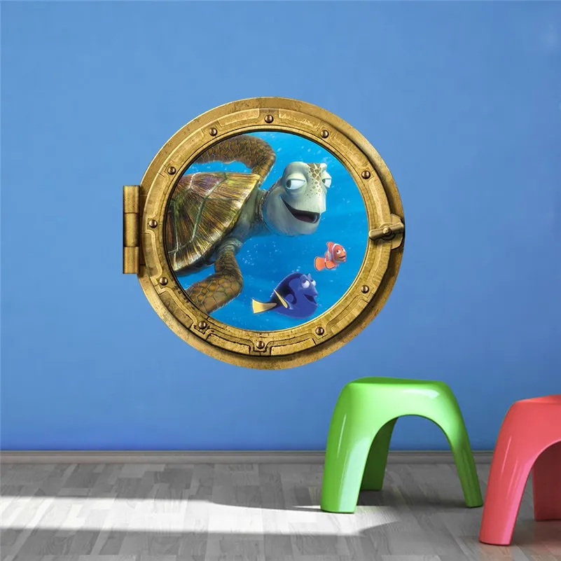 1 шт. 3D мультфильма в поисках Немо подводной лодки море акула стены стикеры Детская комната съемные стенки наклейки стикеры спальня