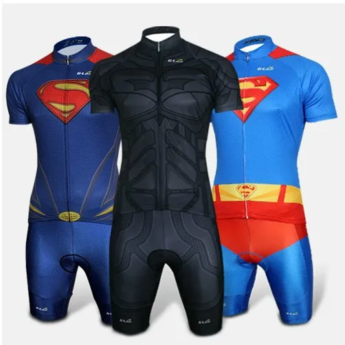 

Free shipping SpiderMan / superman / batman Triathlon cycling jersey bike mountain jersey cycling Triathlon