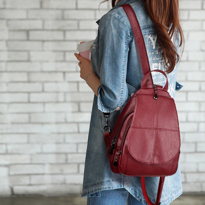 De moda Simple Mochila mujer suave de alta calidad de cuero de la Escuela para niñas de la marca de lujo bolsas de hombro para mujeres 2018 Mochila
