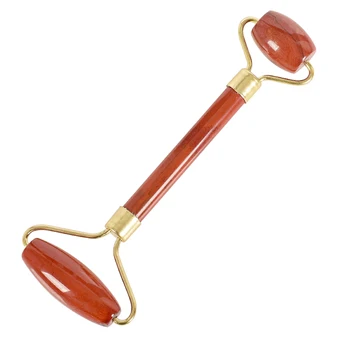 

Jade Roller Red Jasper Facial Massage Roller Natural Double Head Slimming Anti Wrinkle Cellulite Face Beauty Crystal Stone Tool