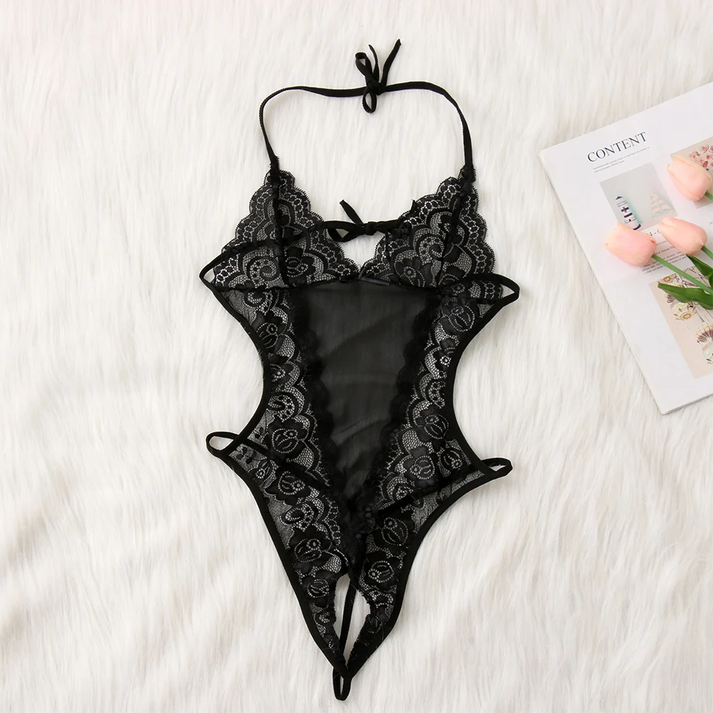

2019 1PC S-XL Lace Nightwear Bodysuit Backless Baby Dolls Dress Underwear Women Summer Sexy Erotic Lingerie Babydoll Sleepwear