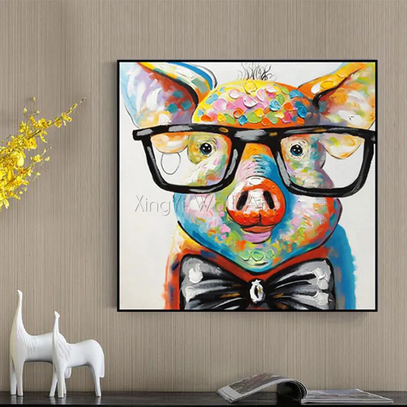 

Pop art knife Animal canvas painting wall art pictures for living room home decor acrylic thick texture Abstract quadros decor