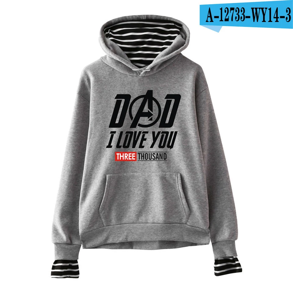 Мститель Печатный I Love You 3000 свитер время поддельные двухсекционные толстовки свитшоты негабаритных высокого качества Мужская толстовка - Цвет: gray