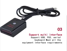 Shipping 1D wired Barcode scanner Support USB keyboard interface Rs232 continuous scanning self-sensing interface Shipping 1D wired Barcode scanner Support USB keyboard interface Rs232 continuous scanning self-sensing interface