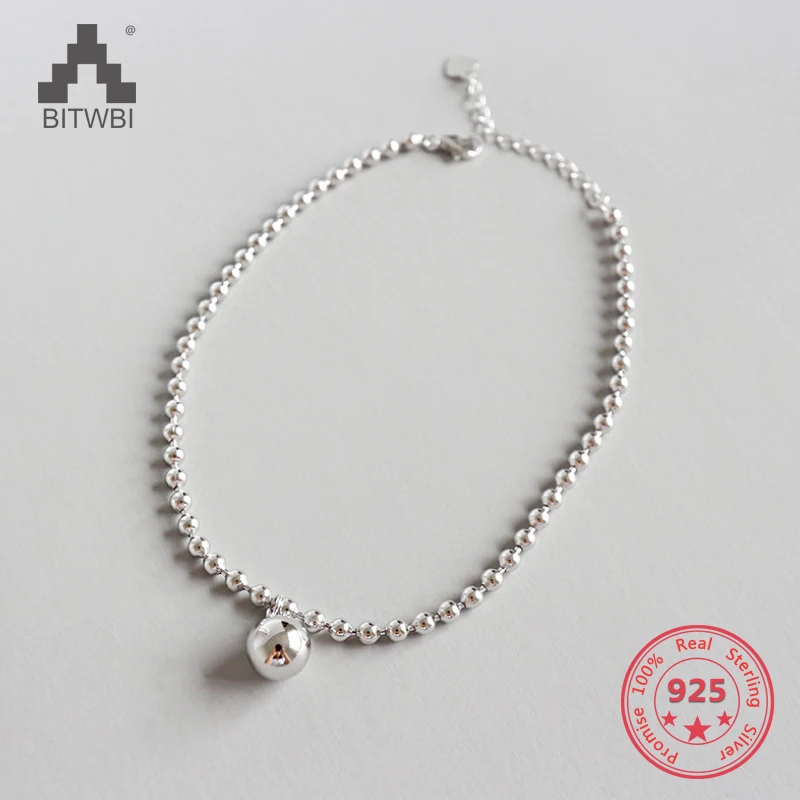 

2018 Latest Balls Silver 925 Anklets For Women Engagement Party Fashion Simple Girl Bracelets Jewelry Hot Female Gift