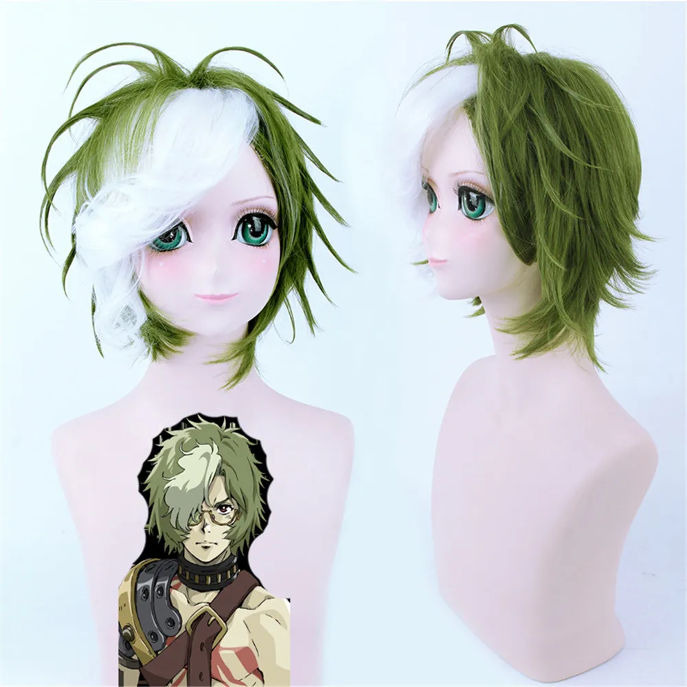 Ikoma Косплей Kabaneri Of Iron Fortress аниме зеленые и белые парики костюмы для волос Kotetsujo No