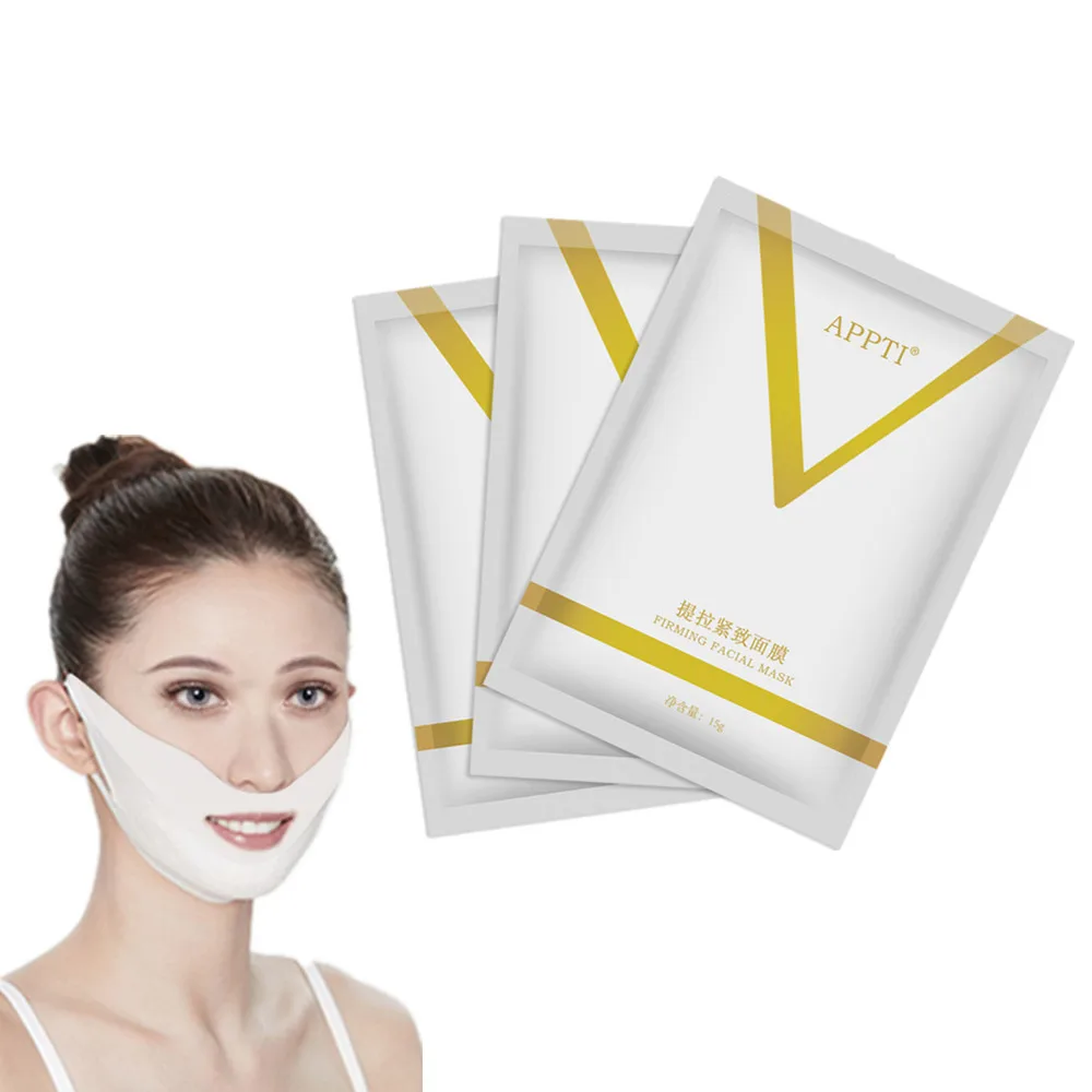 

4 pcs 4D V Face Line Mask Slimming Reduce Double Chin Tightening Tape Lifting Thin Masseter Mask Facial Line Hydrogel Mask