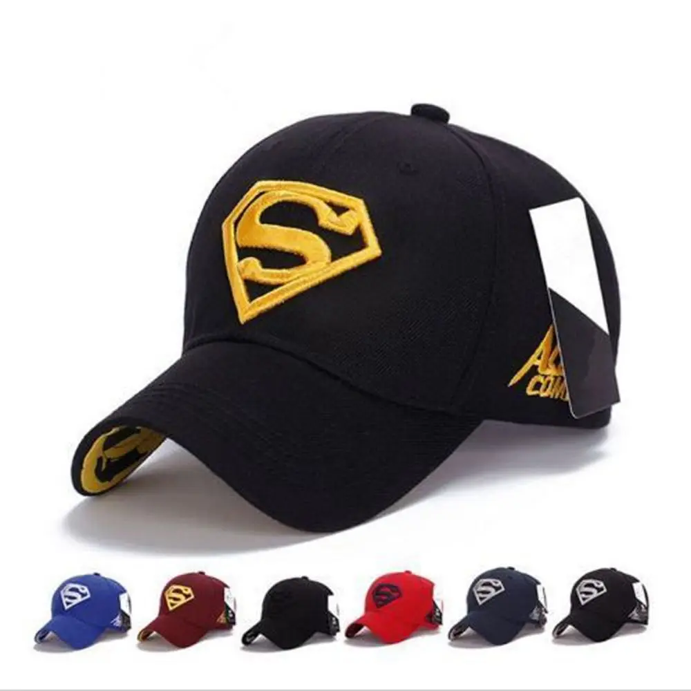Новая мужская вышитая бейсболка с регулируемой посадкой для отдыха спортивная бейсболка Супермена хип-хоп эластичная шапка для улицы