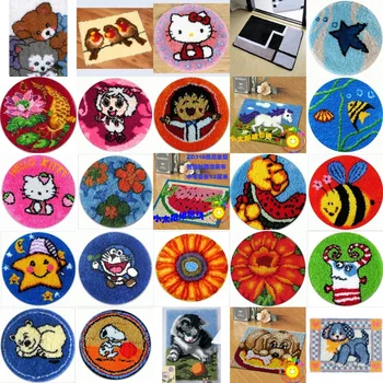 

DIY Needlework Kit Acrylic Yarn Embroidery Pillow latch hook Canvas Cushion Front Cross Stitch Pillowcase Patterns 53 style