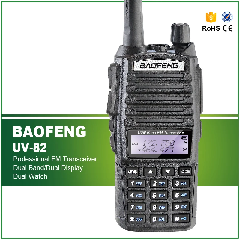 Оригинальная портативная рация BaoFeng UV-82 двухдиапазонный 136-174 МГц и 400-520 с двойной