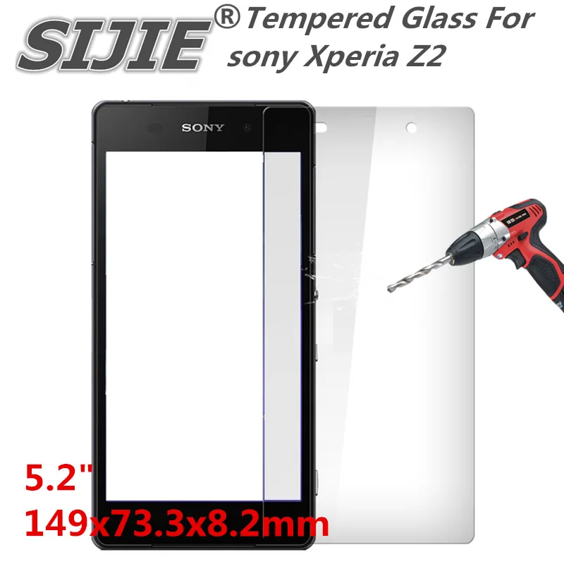 

Tempered Glass For sony Xperia Z2 L50t L50u L50w 5.2 inch Screen protective cover smartphone toughened case 9H on crystals thin