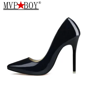 

MVP BOY OL escarpins sexy womens super high heels pointed toe lolita shoes african shoe set patent leather pumps gold silver