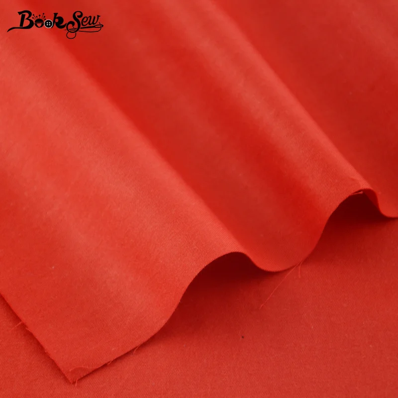 Booksew твил классический красный сплошной цвет хлопок тканевый измеритель ткани DIY лоскутное шитье материал Telas Por Metro ткань